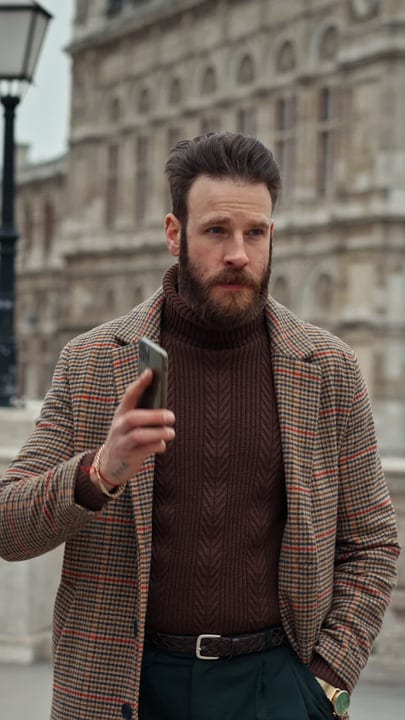 Confident Businessman Navigates the City with Purpose